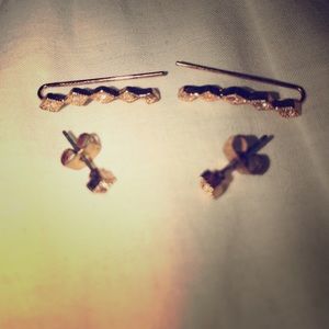 Luv AJ Diamond Kite Crawler Earring Set