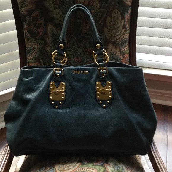 Miu Miu Handbags - MIU MIU Extra Lg Lovey blue
