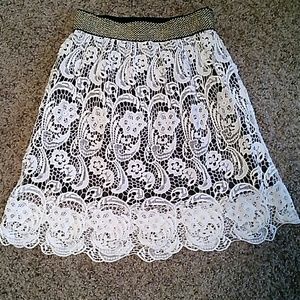Cream and Black  Lace skirt