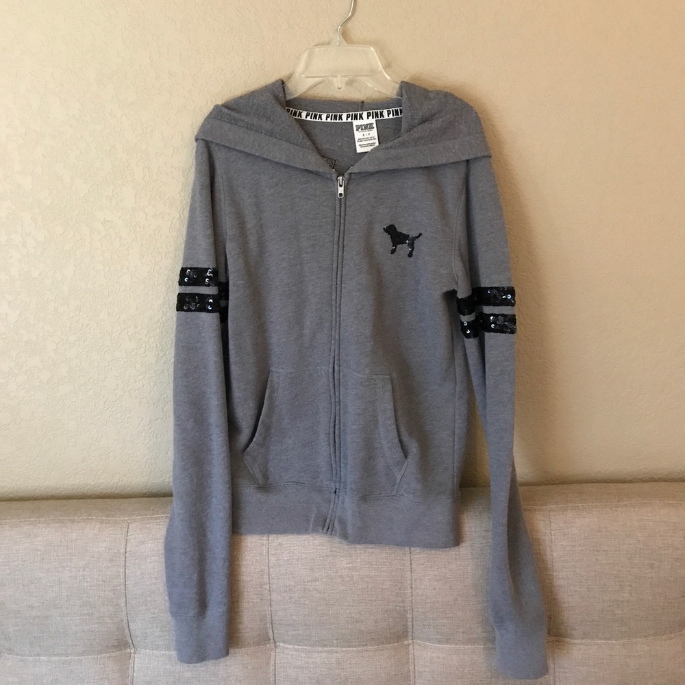 PINK zip up sweat shirt