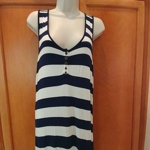 Delletta Dresses - Blue and cream strip maxi dress Delletta Dresses - Blue and cream strip maxi dress