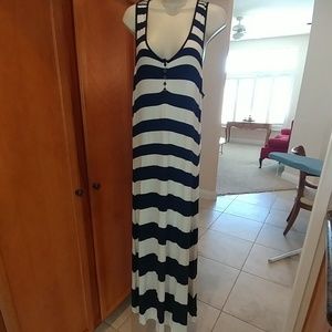 Delletta Dresses - Blue and cream strip maxi dress Delletta Dresses - Blue and cream strip maxi dress