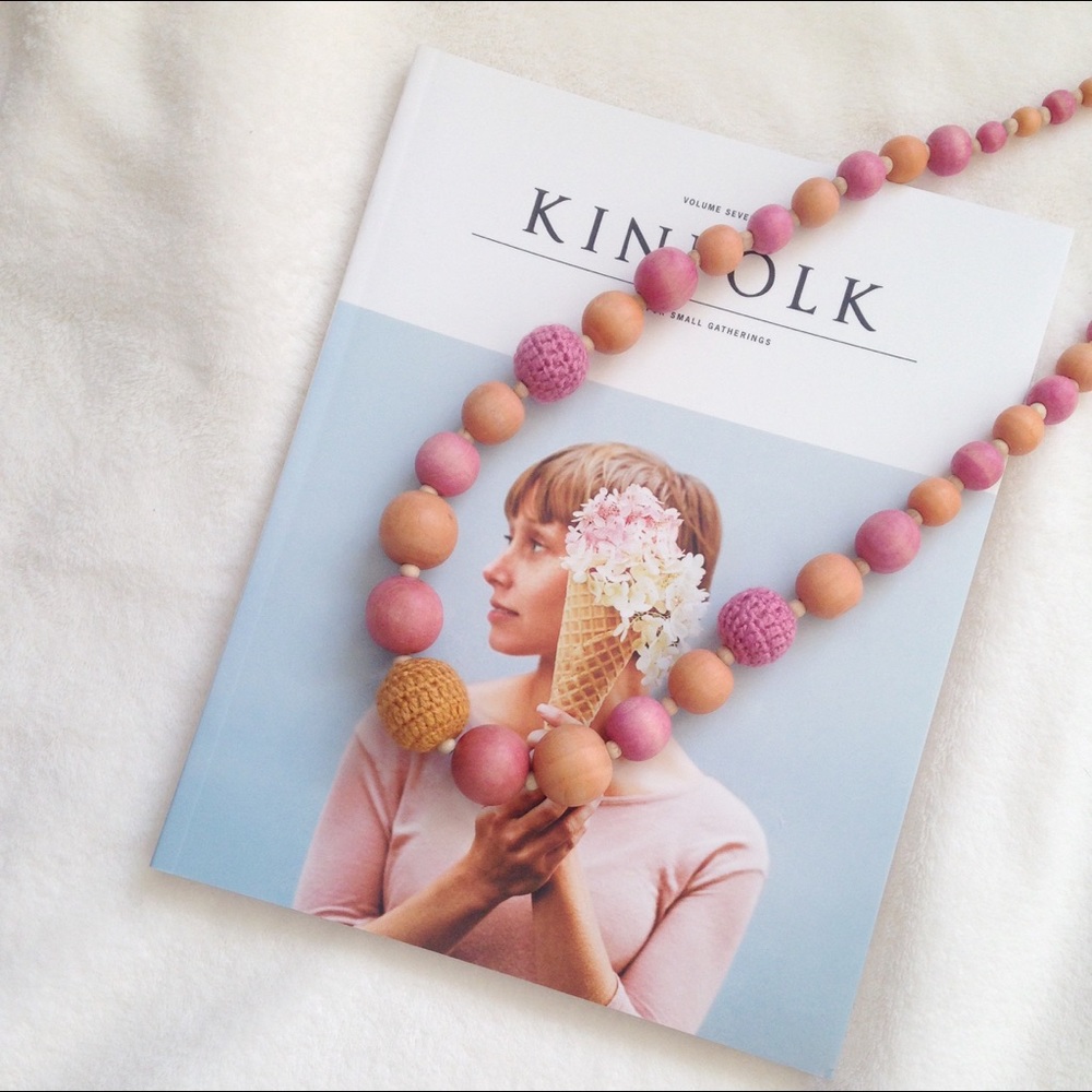 Wood bead necklace