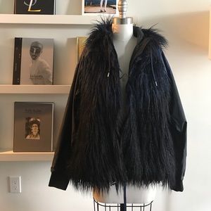 NikeLab Sacai Hooded Fur Jacket