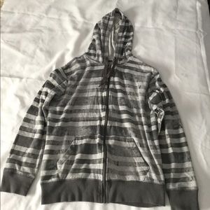 Men's gray striped hoodie