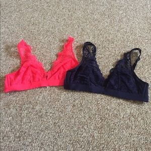 VS Pink Rose Lace Bralette