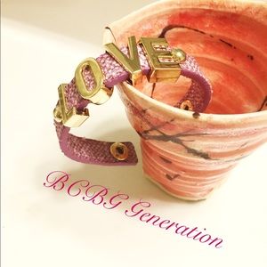 🆕BCBG Generation Pink & Gold Love Cuff Bracelet