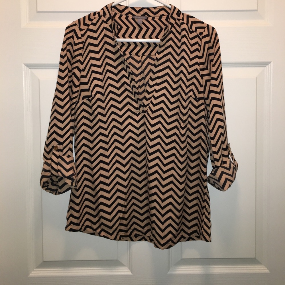 Chevron 3/4 Sleeve Blouse