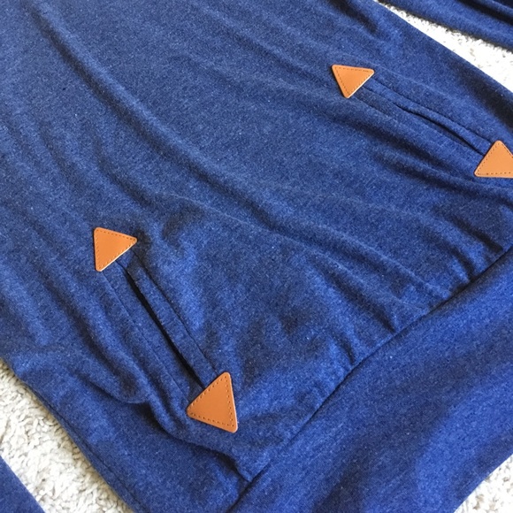 Blue Pullover Hoodie with Pockets - Picture 2 of 7