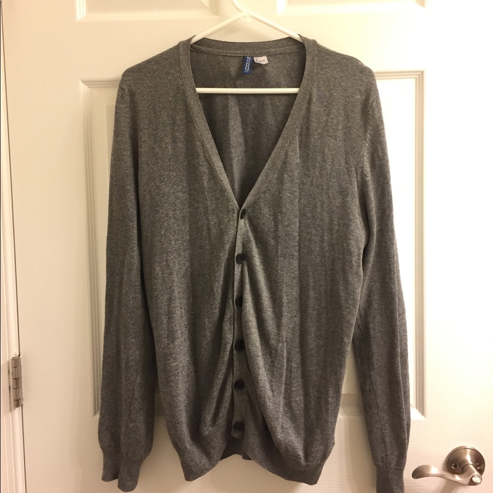 H&M Men's Cardigan - Size L, Gray
