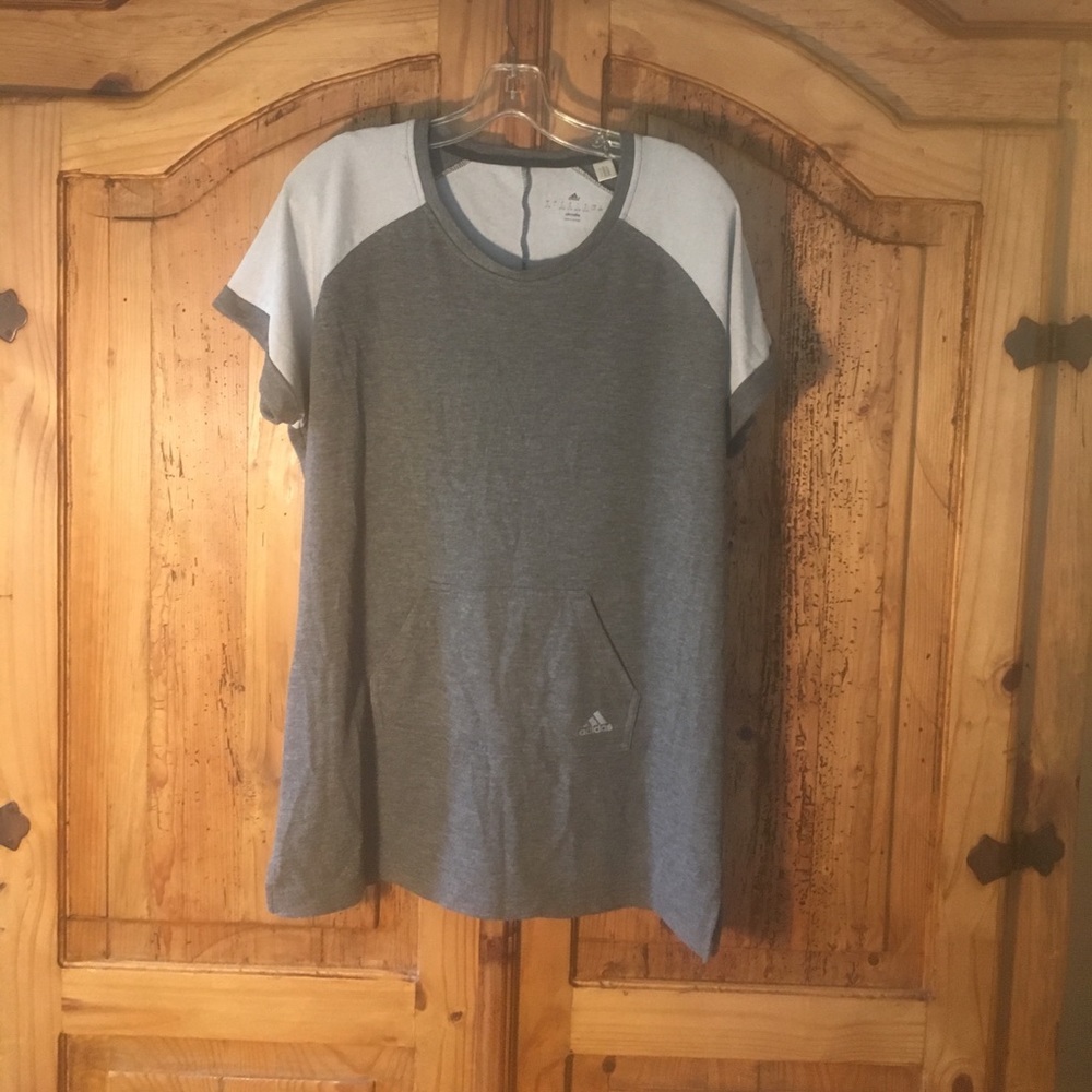 Two tone, grey, Adidas sports top