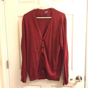 H&M Men's Cardigan - Size L, Red