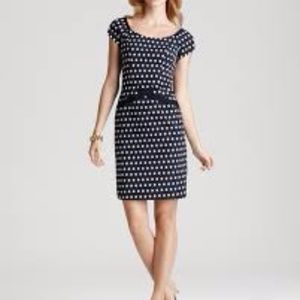 Nanette Lepore First Place navy polka dot dress