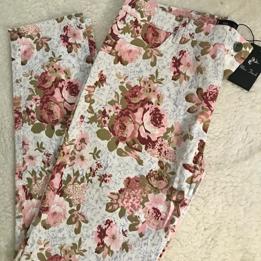 NWT Miss Finch Patterned Jeans Size L/30