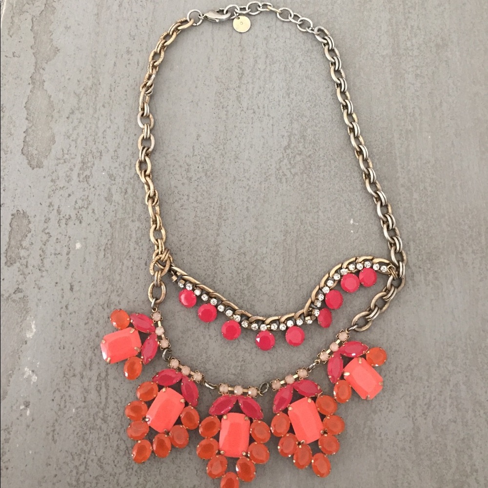Stella & Dot Coral Bib Necklace