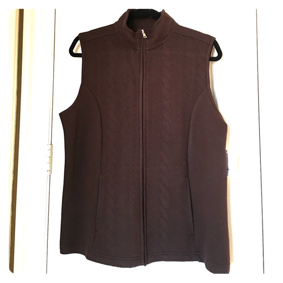 NWT Croft & Barrow Quilted Brown Zip Vest Size XL - Picture 1 of 3