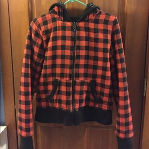 Reversible plaid hoodie