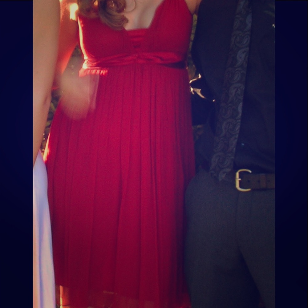 Red formal mini dress