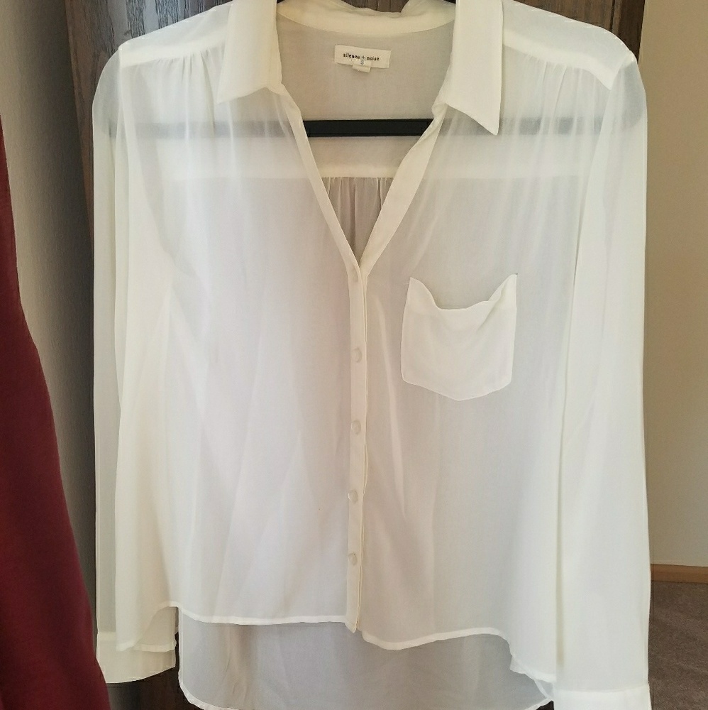 Silence + Noise White Blouse
