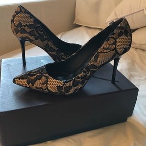B by Brian Atwood Black Lace Pump