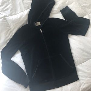 Juicy Couture black velvet hoodie