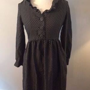 J Crew black polka dot dress