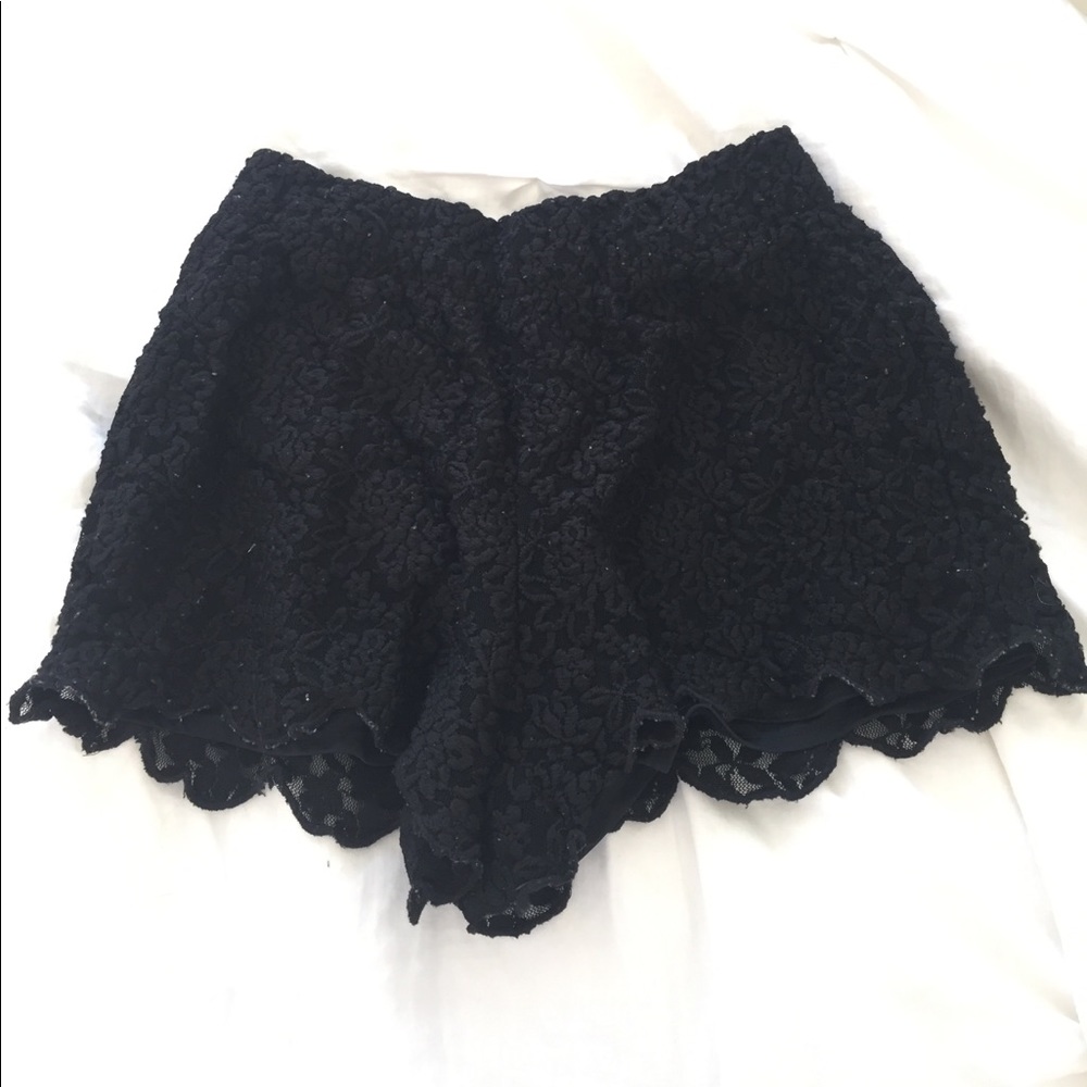 Free People Black Lace Shorts