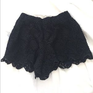 Free People Black Lace Shorts