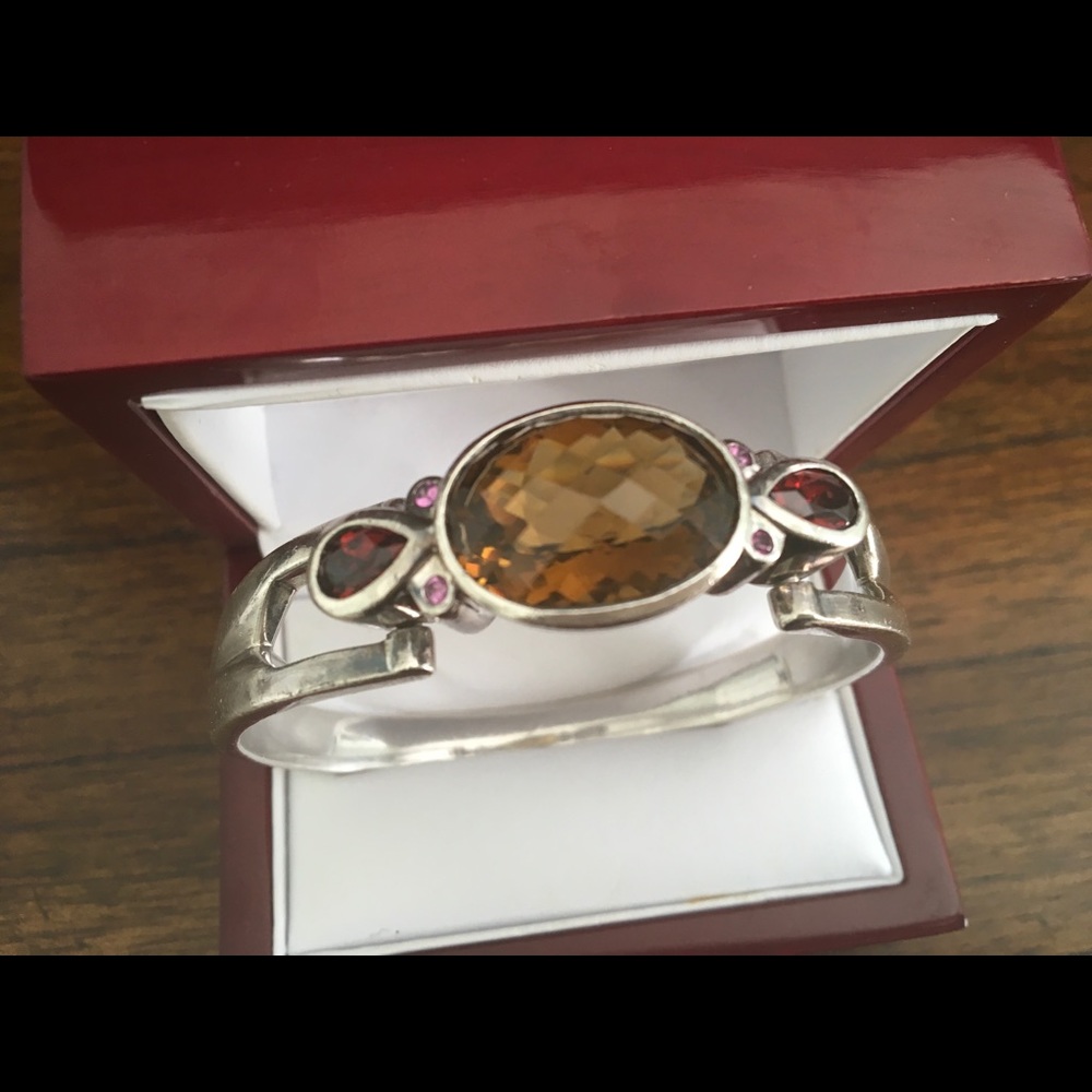 Chatelaine With Ruby, Garnet Gemstone Bracelet. - image 2
