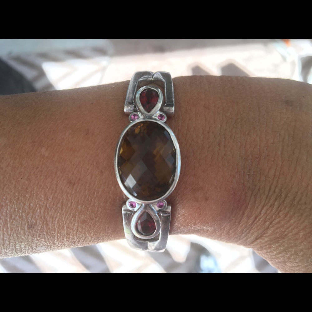 Chatelaine With Ruby, Garnet Gemstone Bracelet. - image 3