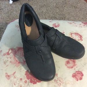 Clarks Artisan Black Leather Slip On