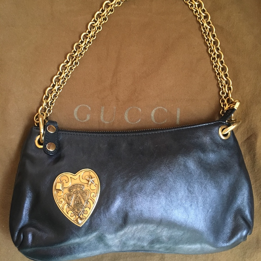 💥100 Authentic GUCCI Black Babouska Pochette Bag