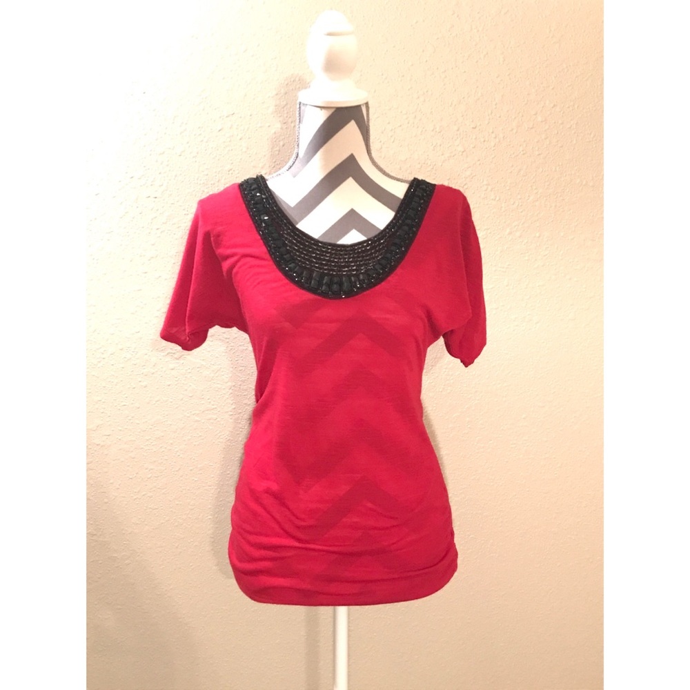 Ruby Dress Top w/ Black Sequins