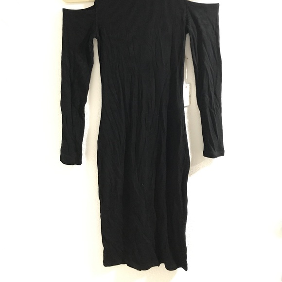 Black Midi Dress with cutout shoulders - Picture 3 of 3