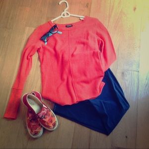 100% cashmere sweater in gorgeous coral - S