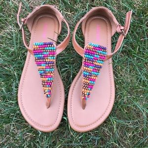 Gorgeous beaded leather sandals!!