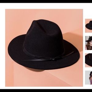 Summer and rose black felt hat