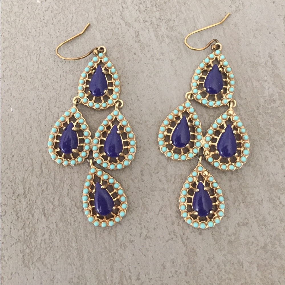 Stella & Dot blue/turquoise earrings