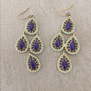 Stella & Dot blue/turquoise earrings