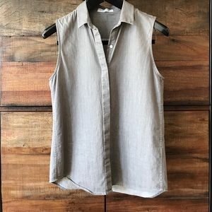Everlane Poplin Sleeveless in Grey Denim S