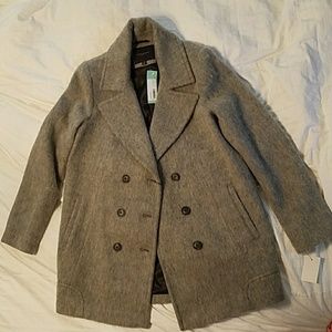 Women's gray peacoat
