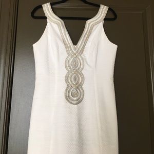 Lilly Pulitzer white & metallic dress