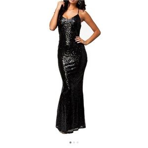 Sequin low back mermaid  evening gown