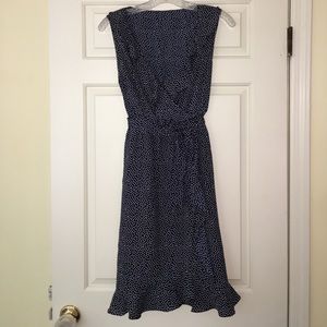 Motherhood Maternity Blue White Polka Dot Dress M