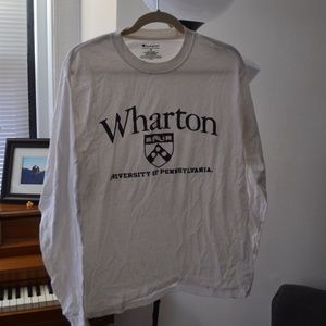 Wharton white University of Penn long sleeve shirt