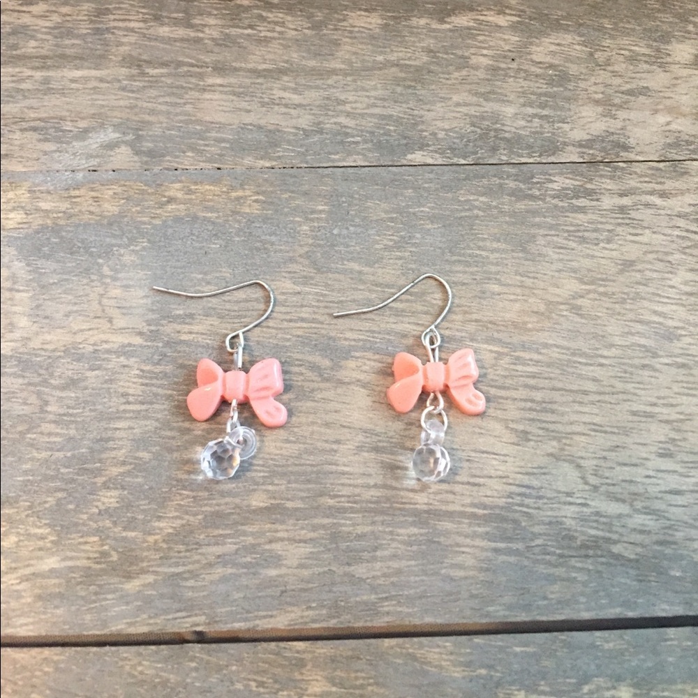 Bow Earrings with crystal bead