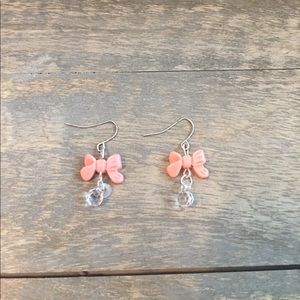 Bow Earrings with crystal bead