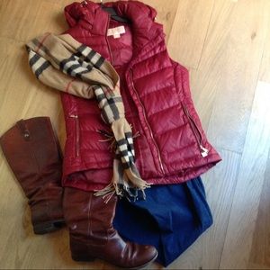 Michael Kors puffy zip vest w/ gold detailing - XS