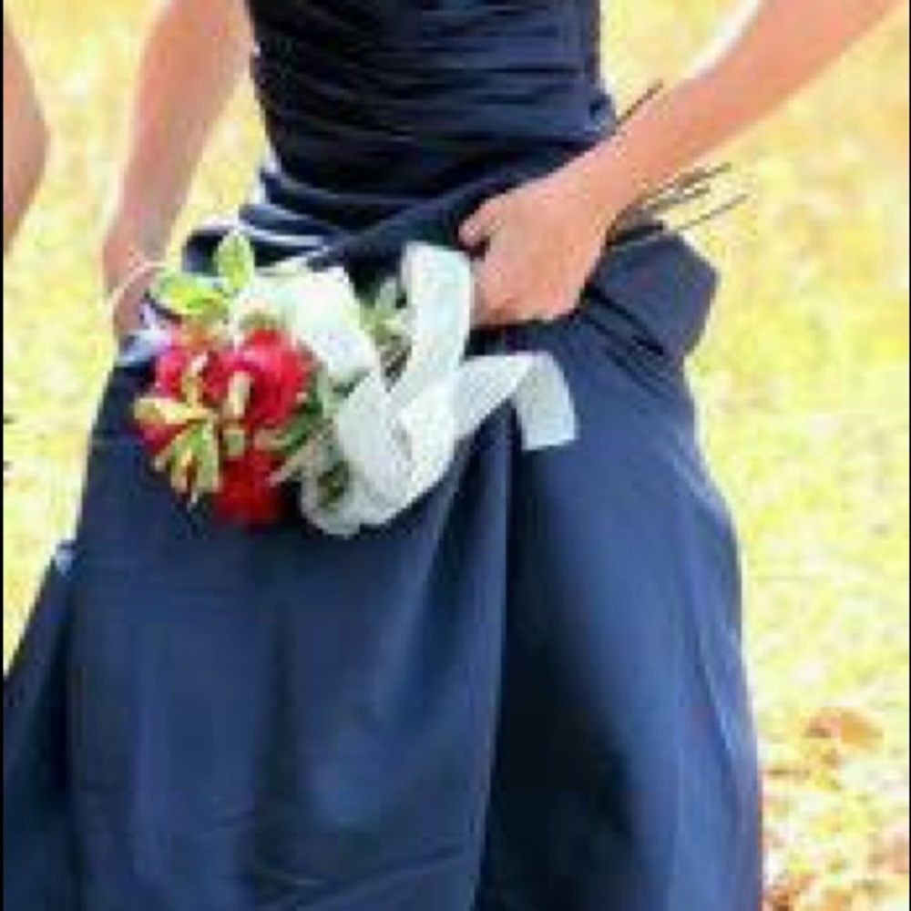PROM dress Davids Bridal Navy Satin formal dress