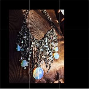 Embellished moonstone necklace